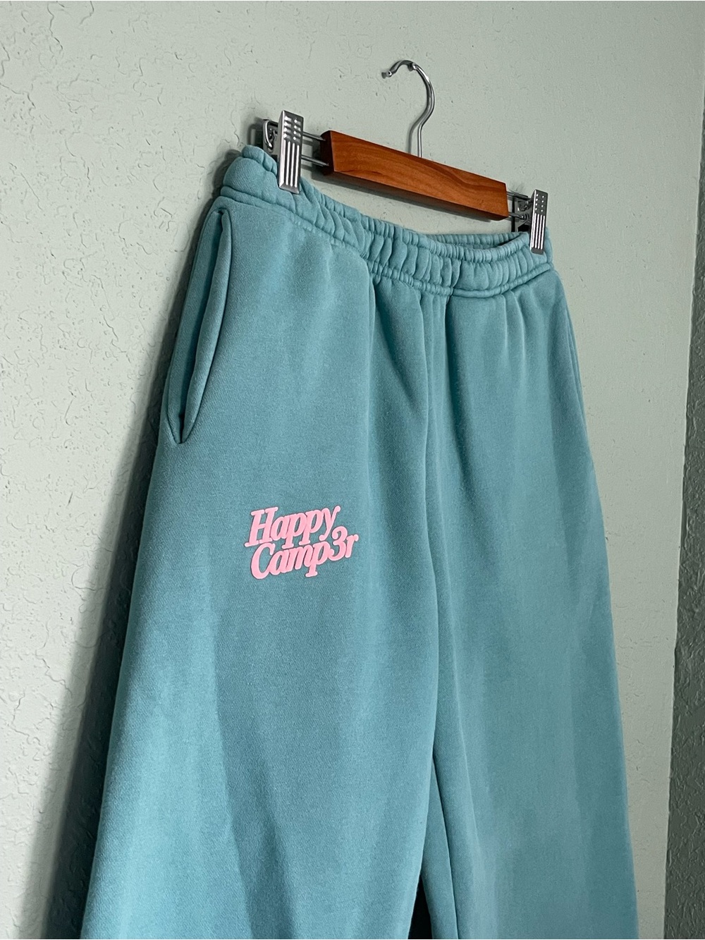 Happy Camp3r Puff Series Joggers Size XS Frosted Teal Organic Cotton